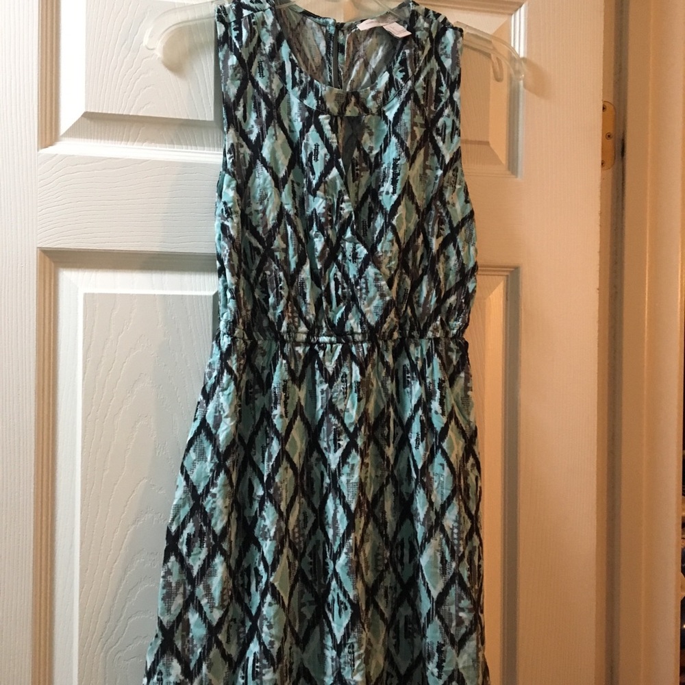 Blue, black, and grey summer dress